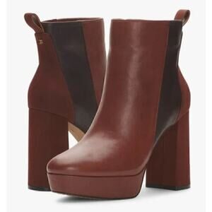 Vince Camuto Gripaula Bootie Heeled Cognac NEW 8.5 US